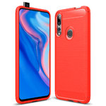 Flexi Slim Carbon Fibre Case for Huawei Y9 Prime (2019) - Brushed Red